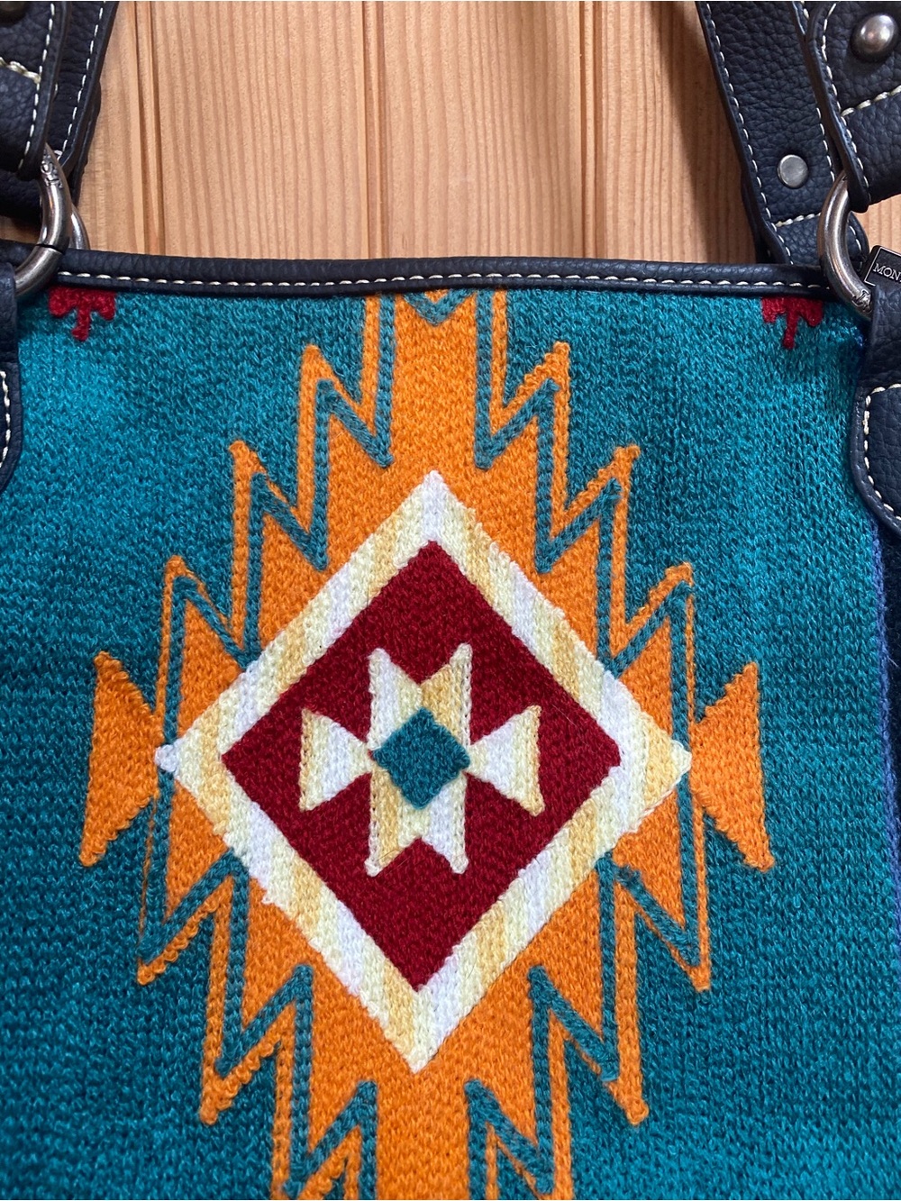 NWT Montana West Turquoise and Navy Southwestern Tote - Picture 4 of 9